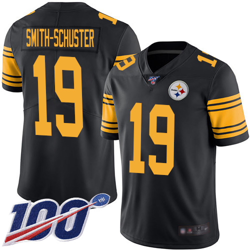 Men Pittsburgh Steelers Football 19 Limited Black JuJu Smith Schuster 100th Season Rush Vapor Untouchable Nike NFL Jersey